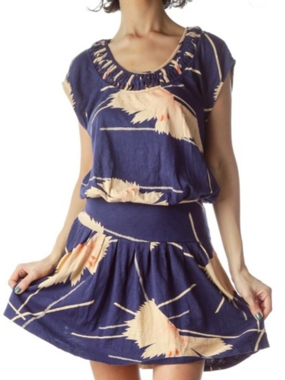 Leifnotes Anthropologie Scatterred Stellar Pleated Mini Dress Size XS